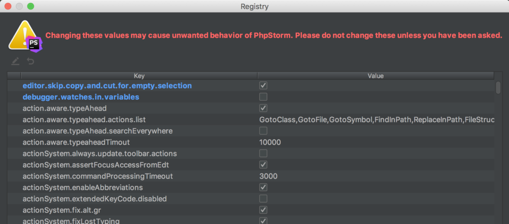 phpstorm shortcuts